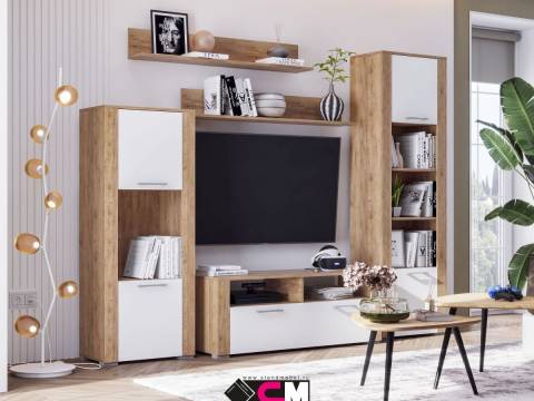 Гостиная Мирослава Дуб Крафт Золотой/Сноу