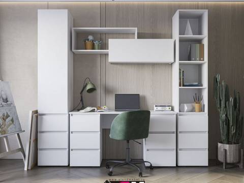 Детская стенка Хелен Белый шагрень