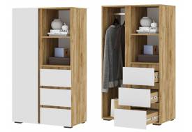 Шкаф ШК 03 Хелен Дуб Крафт золотой/Белый шагрень