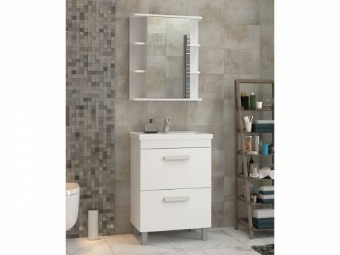 Комплект мебели в ванную Nova 600 2 ящика