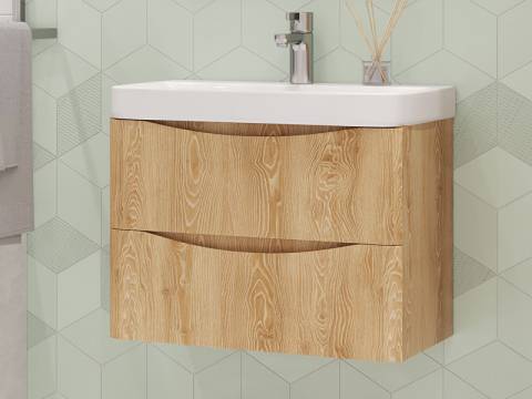 Тумба с раковиной Clay 70 подвесная дуб верона