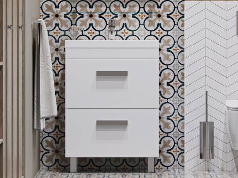 Тумба с раковиной Orlando 60 напольная белый матовый