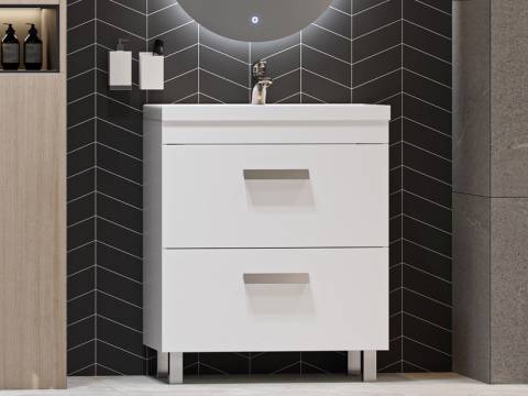 Тумба с раковиной Orlando 70 напольная белый матовый