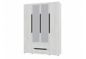 Шкаф 4х створчатый Вега с зеркалами Крафт белый
