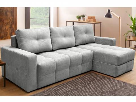 Диван угловой Симпл Клетка Vivaldi серый велюр