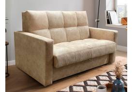 Диван Рэй Клетка 1400х2000 с прямыми подлокотниками бежевый велюр