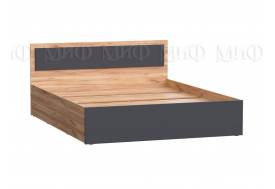 Кровать с настилом 1400 Мартина Графит, Дуб крафт