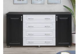 Комод №7 МДФ  черный матовый, смола белая матовый