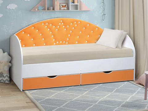 Кровать с продольной мягкой спинкой Корона №3 800х1900 мм