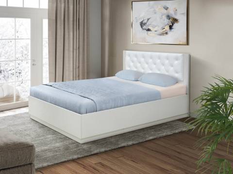 Кровать Венеция 12.2 1200 с ортопедическим основанием кожзам белый