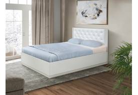 Кровать Венеция 12.2 1600 с ортопедическим основанием кожзам белый