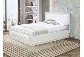 Кровать Венеция 13.2 1600 с ортопедическим основанием кожзам белый