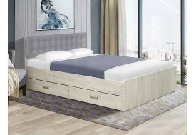 Кровать двойная №6 с ящиками 1200х2000 с мягкой спинкой