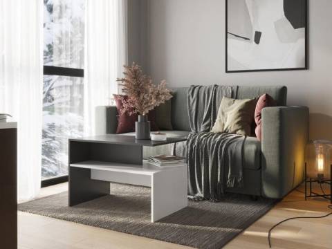 Стол журнальный Парус белый/графит