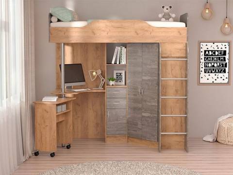 Детская Бриз 1 дуб крафт золотой/камень темный