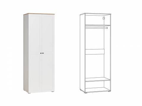 Шкаф 13.224 Остин Белый шагрень