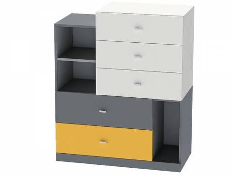 Комод Клео К-1 графит, миндаль, солнечный