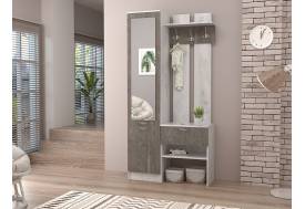 Прихожая Иннэс 3 бетон светлый/камень темный