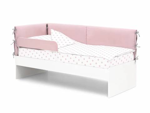 Детская мягкая кровать Denvas с бортиком пыльная роза