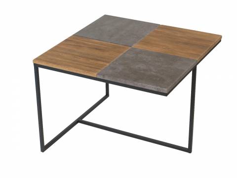 Стол журнальный Фьюжн квадро Дуб американский/серый бетон