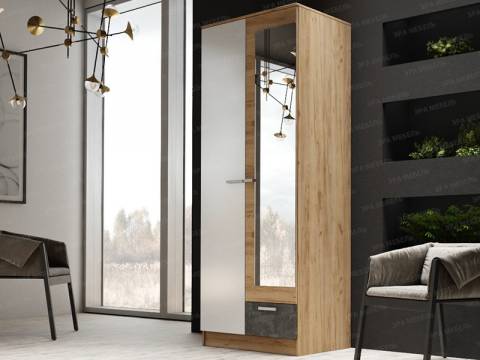 Шкаф Адель 800 Дуб Вотан-Белый гладкий