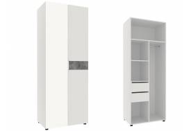 Шкаф двухдверный 800 Лотос с зеркалом Бетон серый