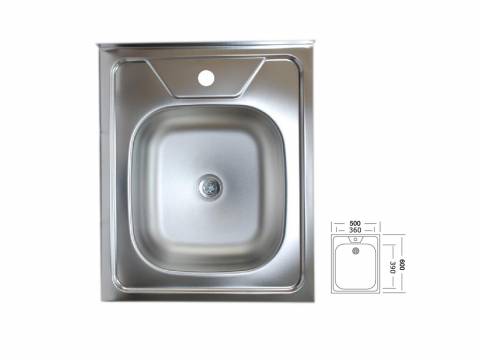 Мойка накладная Владикс без сифона V-204 500х600