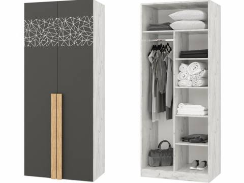 Шкаф 2х створчатый фасад с рисунком НКМ Кент-1 секция №21