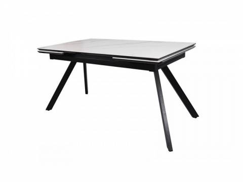 Стол раздвижной Атлант мрамор белый/черный муар