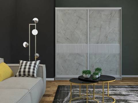 Шкаф-купе Ксения 1200 узкая рельефная вставка МДФ Каспий светлый