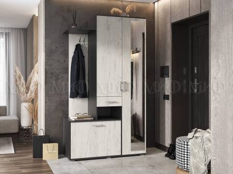 Прихожая Лира Миф Крафт белый, графит