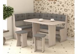 Кухонный уголок Ника-1 Люкс ясень шимо светлый-серый