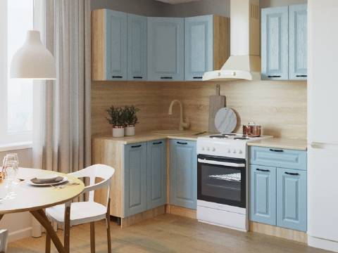 Кухонный гарнитур арт 4 Роял Вуд Голубой Вегас 1200х1600 мм
