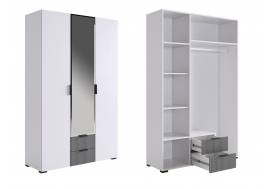 Шкаф трехдверный 109.02 Зефир серый