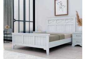 Кровать Грация-5 1600 Белый античный с карнизом Белый античный