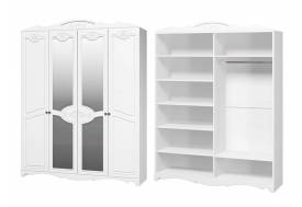 Шкаф для платья и белья ШР-4 Лотос Лак белый