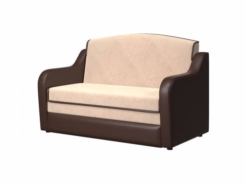 Диван-кровать Луна Вариант 1 серо-бежевый кожзам шоколад