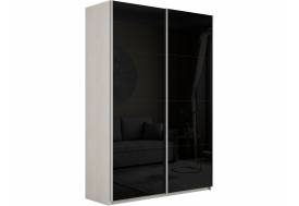 Шкаф-купе Прайм 2-х дверный 1600 Стекло Черное Ясень Анкор Светлый