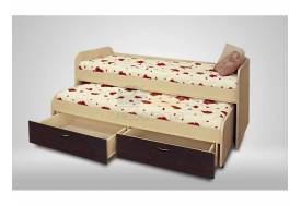 Кровать двухъярусная МС Антошка Дуб молочный/венге