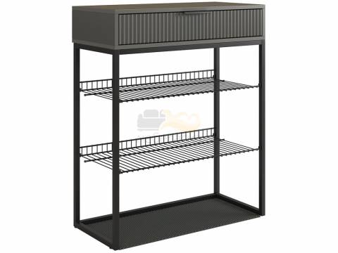 Обувница Вельвет графит/графит матовый