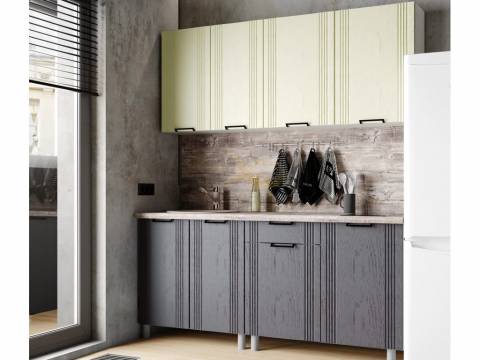 Кухня Вандт 1800 МДФ Айвори/Лунный Кратер без столешницы