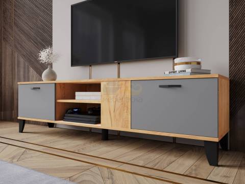 Тумба под ТВ ТВМ-5 крафт золотой/серый графит