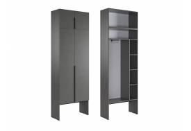Шкаф двухдверный с антресолью Баско К1 графит