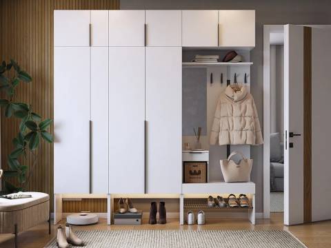 Прихожая Баско комплект К10 белое дерево