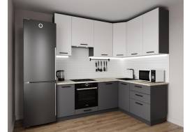 Кухонный гарнитур Меренга 2200х1600 (верх 950 мм) МДФ