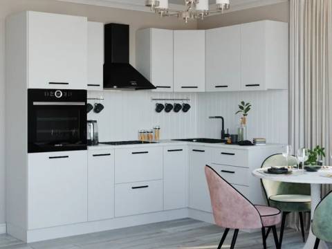 Кухонный гарнитур Белый Глянец 2400х1600 МДФ