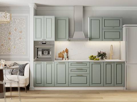 Кухонный гарнитур Грин Грей Софт 2600 мм