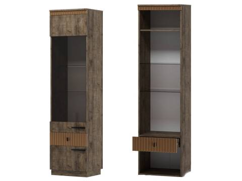 Шкаф витрина пенал на цоколе Ольга 3 дуб коми