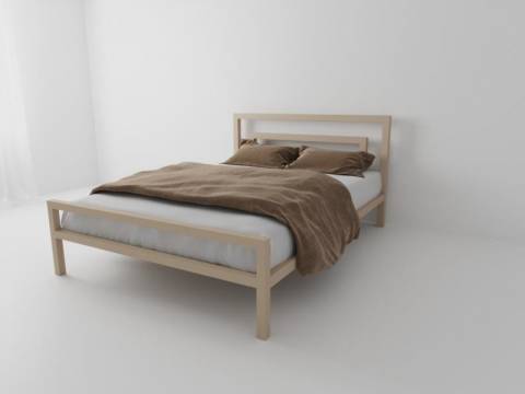 Кровать металлическая Куба 900 бежевая