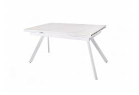 Стол раздвижной Атлант 1600 мрамор белый/белый муар